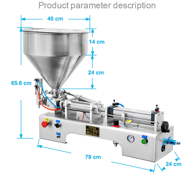 Горизонтальная пневматическая машина для наполнения суспензией, Однонаправленная полуавтоматическая машина для наполнения жидкостью Изображение 2