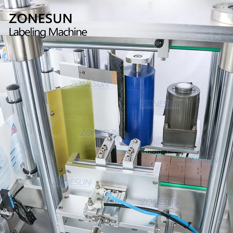 Автоматическая машина для вакуумного розлива парфюмерной жидкости, укупорки и наклеивания этикеток на круглые и квадратные стеклянные бутылки ZONESUN Изображение 4