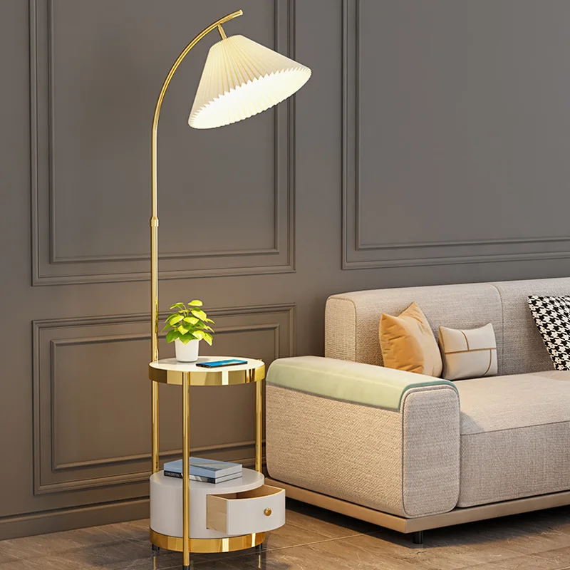Скандинавский торшер освещение гостиной прикроватная лампа для спальни торшер для дивана кабинет беспроводная зарядка вертикальная настольная лампа Изображение 4