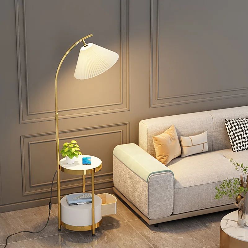 Скандинавский торшер освещение гостиной прикроватная лампа для спальни торшер для дивана кабинет беспроводная зарядка вертикальная настольная лампа Изображение 5