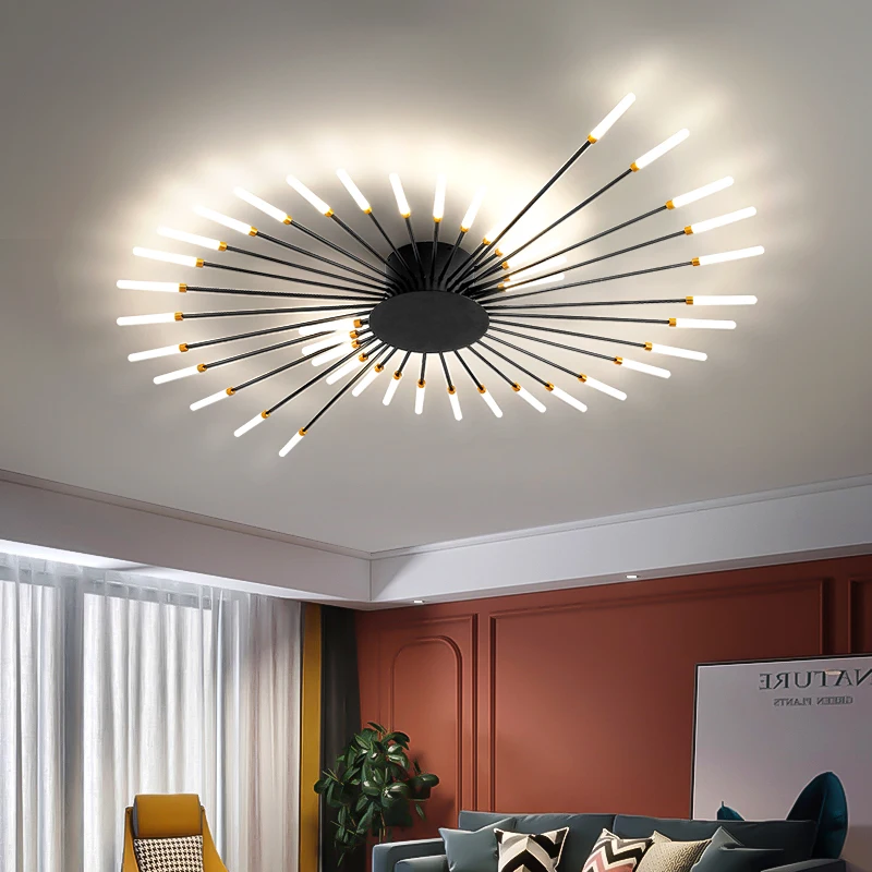 Современный скандинавский минималистичный светильник для гостиной, креативный свет, роскошный фейерверк, светодиодный потолочный светильник, лампа для кабинета в главной спальне Изображение 1