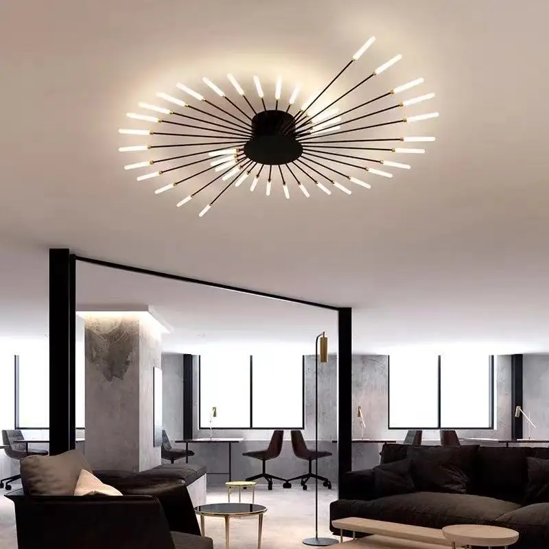 Современный скандинавский минималистичный светильник для гостиной, креативный свет, роскошный фейерверк, светодиодный потолочный светильник, лампа для кабинета в главной спальне Изображение 3