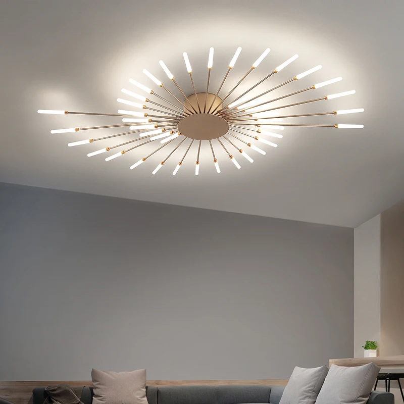 Современный скандинавский минималистичный светильник для гостиной, креативный свет, роскошный фейерверк, светодиодный потолочный светильник, лампа для кабинета в главной спальне Изображение 5