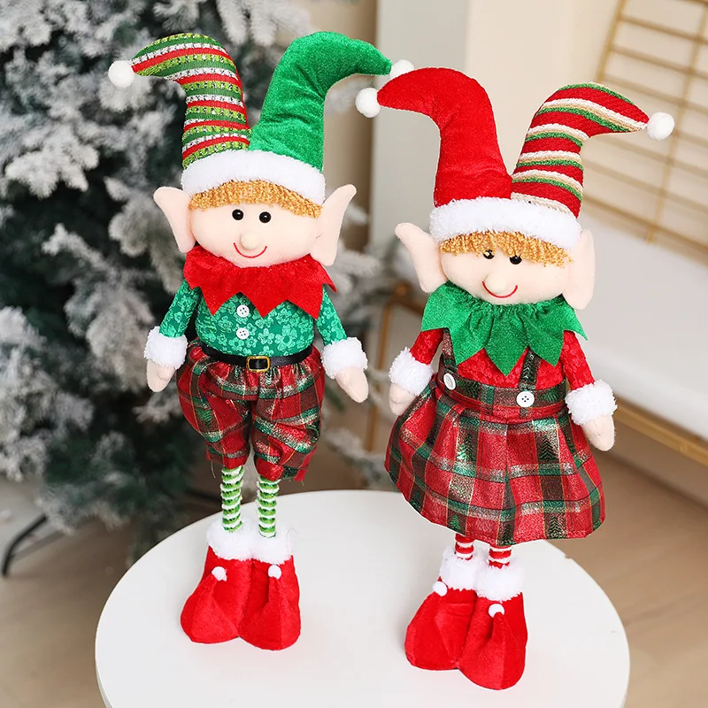 Телескопическая Рождественская кукла-эльф, Рождественский декор для дома, Рождественские игрушки для мальчиков и девочек, куклы-эльфы, украшения Navidad, Новогодние подарки Изображение 1