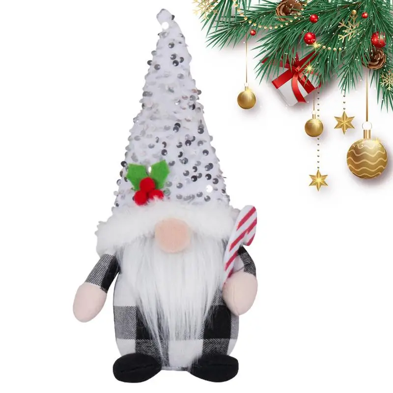 Рождественский плюшевый декор в виде гномов, Мягкие украшения в виде гномов Санта-Клауса для дома, плюшевые куклы-гномы, настольное украшение, Рождественская елка Изображение 0