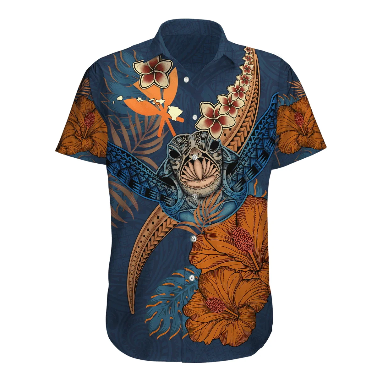 Летние Рубашки Harajuku С коротким рукавом, Аборигенная Синяя Черепаха Ящерица, Мужская Гавайская рубашка с 3D Принтом, Повседневная Пляжная рубашка Унисекс CP03 Изображение 2