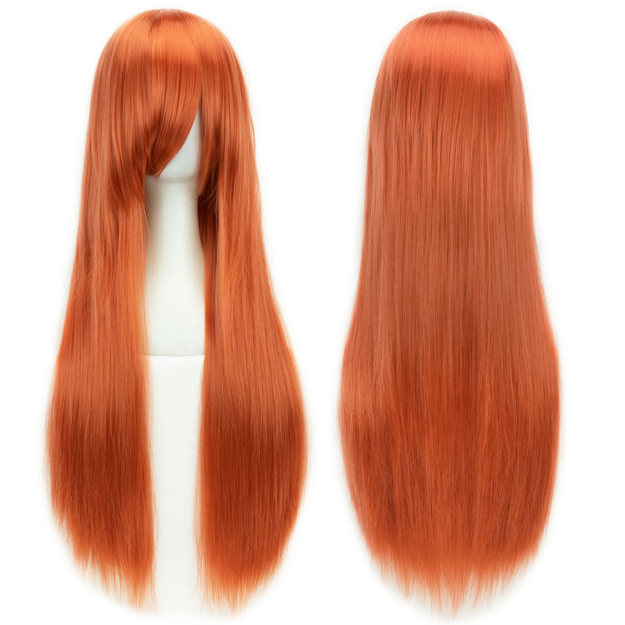 Soowee Прямые синтетические волосы длиной 80 см, темно-синие парики для косплея с челкой, парик для костюмированной вечеринки на Хэллоуин для женщин Изображение 1