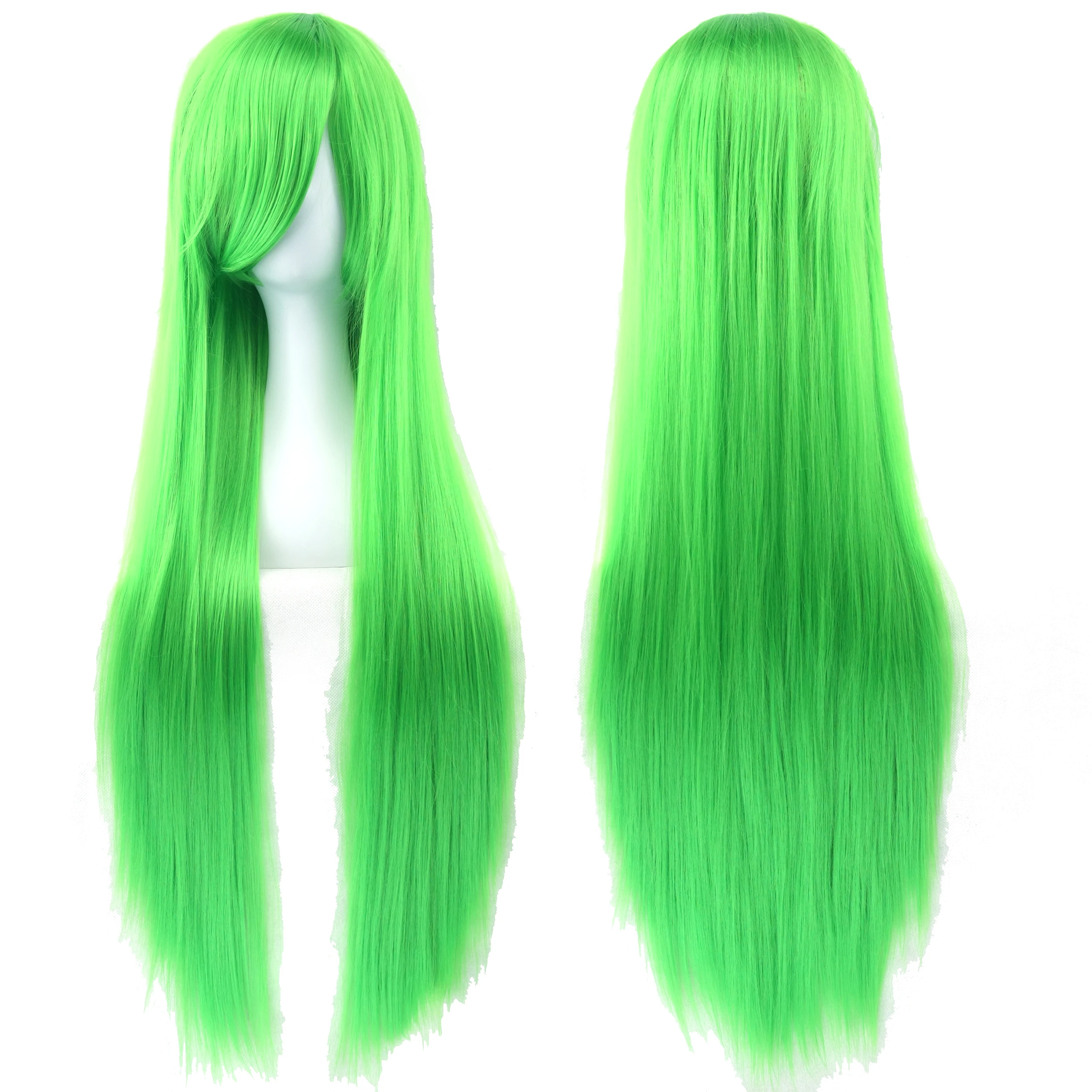 Soowee Прямые синтетические волосы длиной 80 см, темно-синие парики для косплея с челкой, парик для костюмированной вечеринки на Хэллоуин для женщин Изображение 2