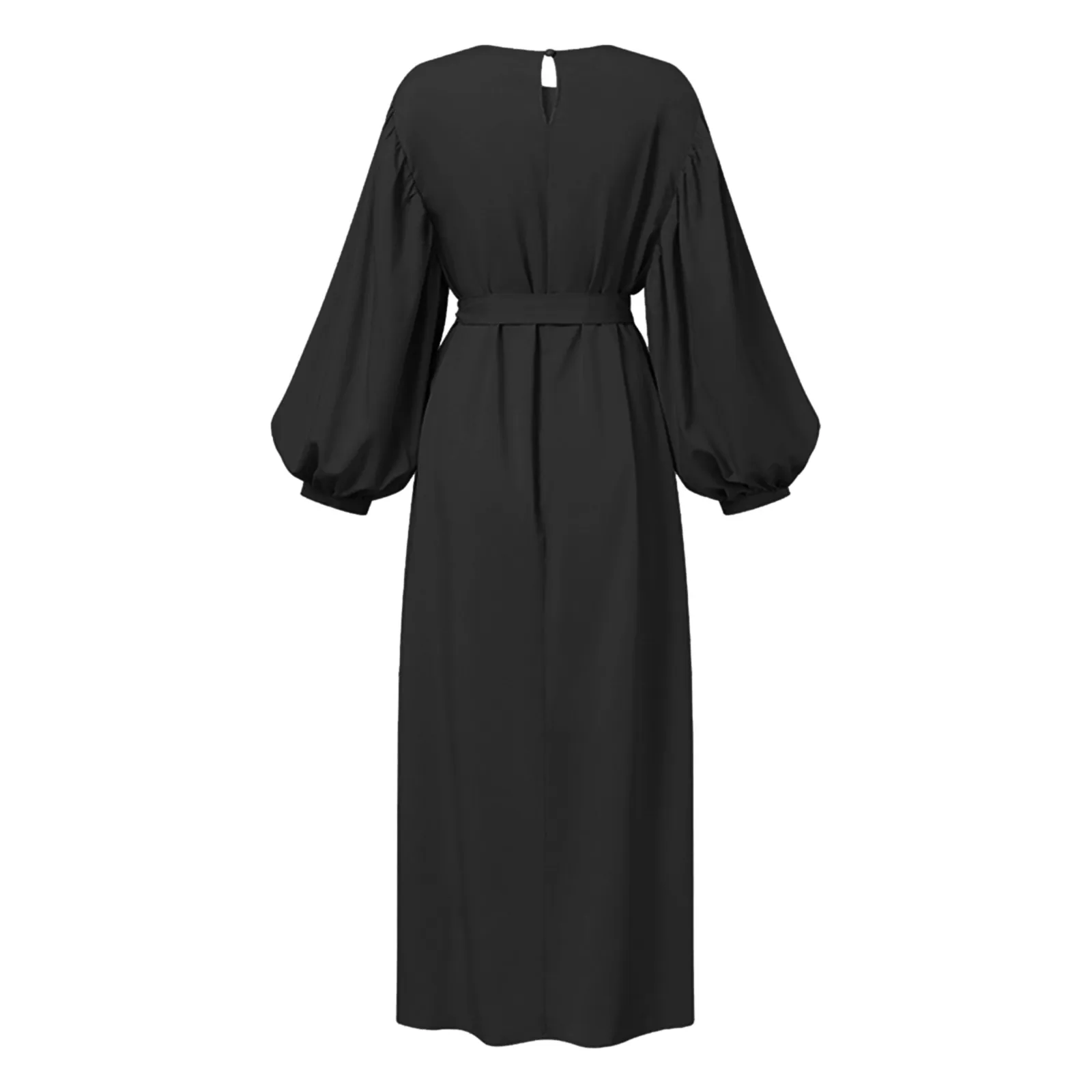 Мусульманское платье с длинным рукавом, одежда для молитв, женское однотонное мусульманское платье для отдыха, халат, удобный дышащий мусульманский костюм Изображение 2