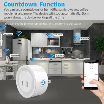 1-6 шт 10A WiFi Умная Розетка Функция Таймера JP Plug Tuya Smart Life App Control Голосовое Управление Работает С Alexa Google Home