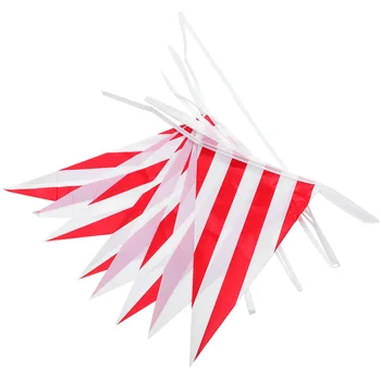 1 комплект Цирковой Карнавальный баннер с овсянкой, Треугольный флаг с овсянкой, Полосатый вымпел, баннер-флаг (L)