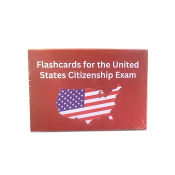1 Коробка 100 карточек с вопросами для экзамена на гражданство США Карточки для теста по гражданскому праву США Набор для изучения прочной бумаги