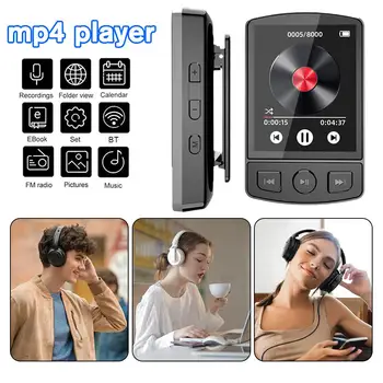 1 Шт Mp4-Плеер V5.2 Спортивный Зажим для спины MP3/MP4-Плеер Спортивный MP3-Аксессуар 1,8-дюймовый Bluetooth-зажим С Многоязычным Экраном Larg K9J0