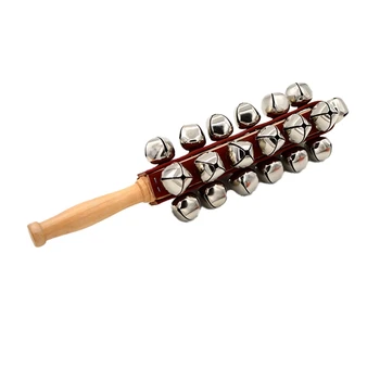 1 шт. Ручные Колокольчики для саней Деревянный Шейкер Jingle Bells Палочка Музыкальный ударный инструмент Колокольчики для дома отдыха