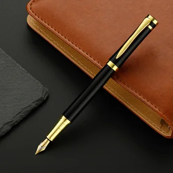 10ШТ Многоцветная дополнительная EF sharp F sharp изогнутая чернильная ручка с гравировкой логотипа металлическая бизнес-ручка