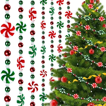 2 м Красочная Рождественская Гирлянда из конфет серии Ins Sweets Ball String ручной работы для детской комнаты, декор для Рождественской елки