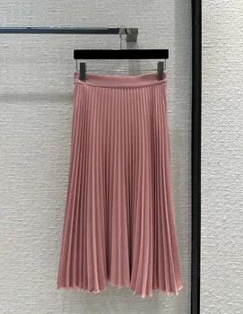 2023 Высококачественная модная женская французская элегантная однотонная плиссированная юбка с высокой талией, Летняя плиссированная юбка Y2k