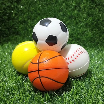 6 СМ Pu Foam Fidget Sensory Stress Ball Детская Игрушка Поролоновая Губка Баскетбольное Отверстие Футбол Теннис Бейсбол Дошкольное Образование