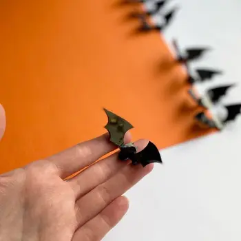 6шт Реалистичная 3D акриловая летучая мышь Креативный черный Топпер для торта 