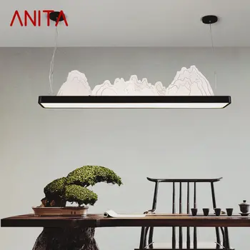 ANITA LED 3 Цвета Подвесных Светильников В Китайском Стиле С Пейзажем Подвесные Светильники и Люстры Для Чайного Домика Декор Столовой
