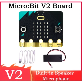 BBC Micro: Комплект Bit V2 Встроенный динамик, микрофон, Сенсорная программируемая плата разработки + батарейный блок, проект 