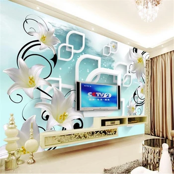 beibehang 3d стереоскопические фрески с лилиями Европа ТВ фон обои гостиная спальня фрески papel de parede обои