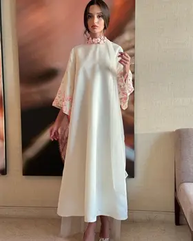 Fashionvane Dubai Robe Женская Одежда Платья для Выпускного Вечера с Высоким Воротником И Аппликацией из Бисера Вечерние Платья Саудовской Аравии Формальные Vestidos