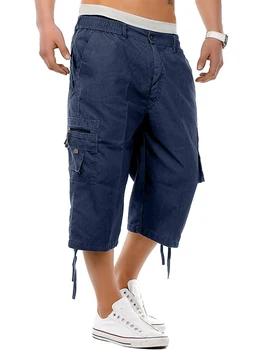 Geagodelia Pantaloncini Cargo da Uomo Casual Pantaloni Corti a 3 4 con Tasche Multiple Pantaloncini da Lavoro Estivi