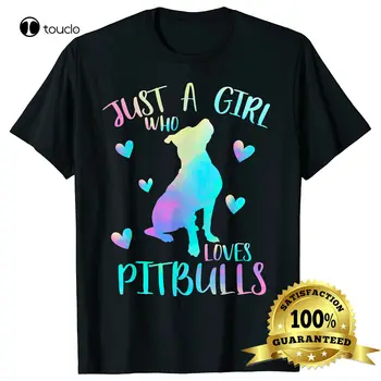 Just A Girl Who Loves Футболка унисекс с симпатичным питбулем в тематике Pitbulls