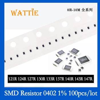 SMD резистор 0402 1% 121R 124R 127R 130R 133R 137R 140R 143R 147R 100 шт./лот микросхема резисторов 1/16 Вт 1,0 мм*0,5 мм