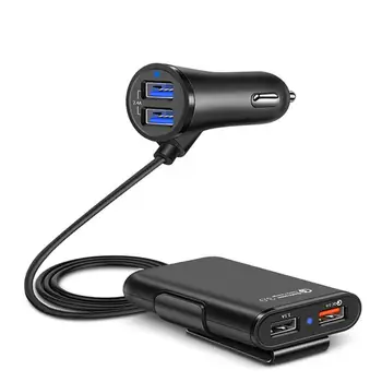 Автомобильная быстрая зарядка Qc3.0, одна на четверых, 4-портовое USB-зарядное устройство для мобильного телефона, автомобильный передний и задний зажим, USB-автомобильное зарядное устройство