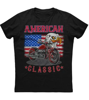 Американская классическая Мотоциклетная футболка со Звездами и полосками 