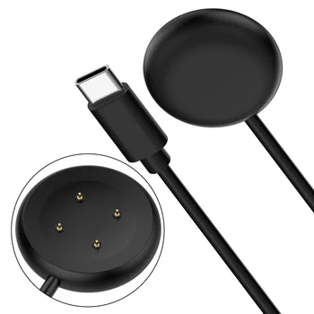 Быстрое зарядное устройство Type-C для Google Pixel Watch 2, кабель для зарядки, шнур для Google Watch2, USB-магнит для зарядки, USB-C Черный