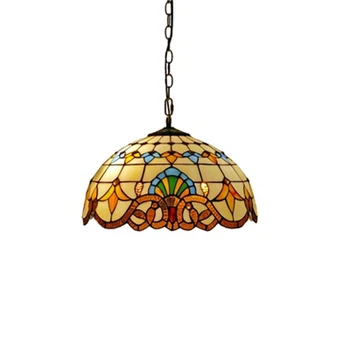 Винтажная Европейская Ретро-люстра из цветного витражного стекла, Средиземноморский светильник, бар, кухня, Домашний декор, подвесной светильник Tiffany