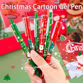 Гелевая ручка с рождественской тематикой 0,5 мм, креативный мультяшный подарок школьнику, канцелярские принадлежности, Милая ручка для письма, рождественские принадлежности