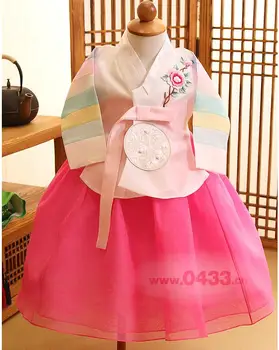 Детское Танцевальное платье Ханбок Для девочек Традиционный Корейский костюм Ханбок Для девочек