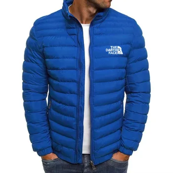 Зимняя куртка, мужская теплая парка с воротником-стойкой, Уличная мода, Повседневная брендовая верхняя мужская зимняя пуховая куртка