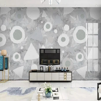 Изготовленная на заказ 3D фреска, современные абстрактные геометрические узоры, Обои из серого мрамора, Нетканая бумага, покрытие стен для телевизора, Благоустройство дома