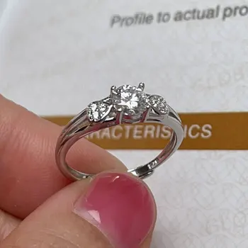 Кольцо из муассанита D-цвета для ежедневного ношения, кольцо из серебра 925 пробы с муассанитом марки VVS толщиной 5 мм, может пройти проверку бриллиантами