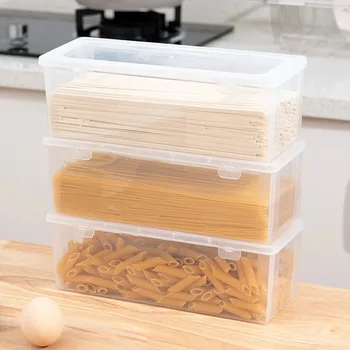 Коробка для хранения лапши Прямоугольный Пластиковый холодильник Коробка для консервирования продуктов Кухня с крышкой Запечатанная коробка для многозерновой лапши