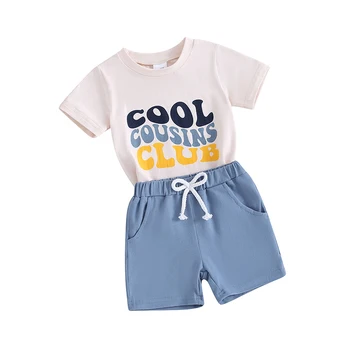 Короткий комплект для мальчика, Футболка, Короткая верхняя одежда для младенцев, Пасхальные наряды, Одежда