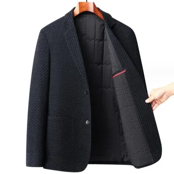 Модный мужской повседневный костюм высокого класса на осень и зиму, легкое роскошное деловое однотонное мужское пальто с западной текстурой, выглаженное утюгом