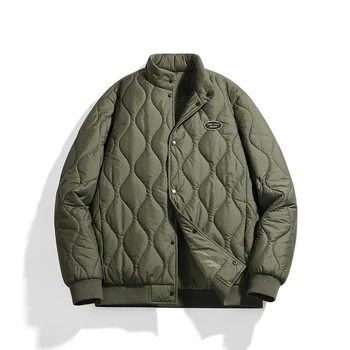Мужская зимняя новая хлопковая куртка, винтажное пальто с бейсбольным воротником, сетчатые легкие парки, хлопковая куртка, повседневное пальто