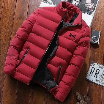 Мужская хлопковая куртка с высоким воротом большого размера, XS - 5xl, толстая теплая куртка с воротником, хлопковая одежда в уличном стиле, повседневная новинка зимы, 2023