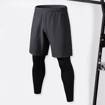 Мужские спортивные штаны с карманом, дышащие, влагоотводящие Мужские спортивные брюки, Быстросохнущие узкие шорты, брюки для мужчин, подделка для фитнеса