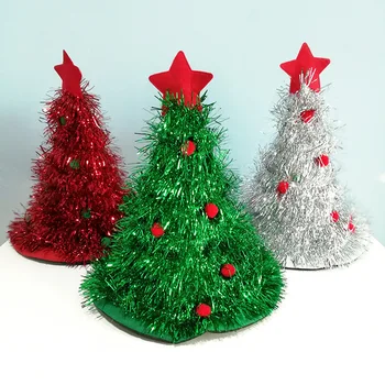 Набор рождественских шляп из нескольких частей со светодиодными красочными огнями, шляпа для украшения Рождественской елки для взрослых и детей