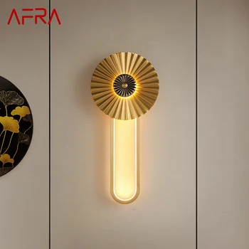 Настенный светильник AFRA Brass LED Современное роскошное бра для украшения интерьера спальни, прикроватной тумбочки, гостиной, коридора