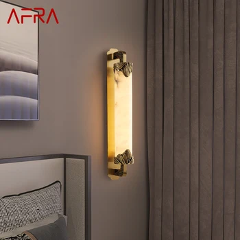 Настенный Светильник AFRA Brass LED Современные Роскошные Мраморные Бра для Внутреннего Декора Дома, Спальни, Гостиной, Коридора