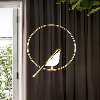 Новая светодиодная люстра, подвесной светильник в виде птицы, потолочная люстра для кухни, столовой, спальни, потолочный светильник для домашнего декора