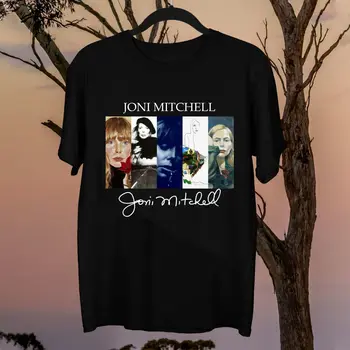 Новая хлопковая футболка Joni Mitchell Album Singer черного цвета S-5XL AG1486 с длинными рукавами